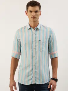 Peter England Men Slim Fit Opaque Striped Casual Shirt