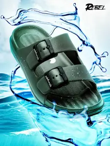 SOLETHREADS REBEL Men Water-Friendly Comfort Sliders With Buckle