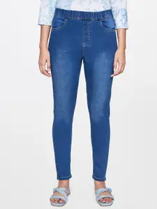 AND Women Mid-Rise Skinny Fit Heavy Fade Jeans