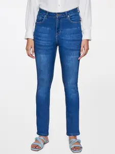 AND Women Mid-Rise Straight Fit Heavy Fade Jeans