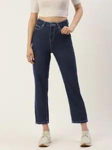 AND Women Pure Cotton Straight Fit Mid-Rise Jeans