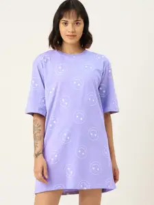 Kook N Keech Printed Pure Cotton T-shirt Mini Dress