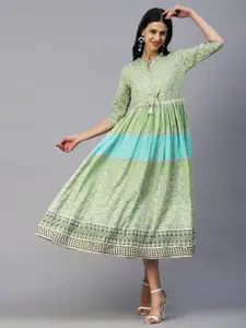 FASHOR Ethnic Motifs Print Maxi Dress