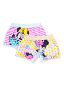 Bodycare Kids Girls Pack Of 2 Minnie Mouse Printed Cotton Shorts