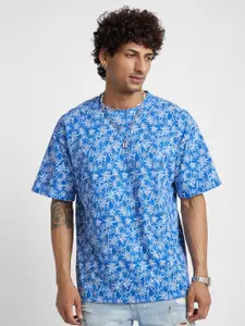 VASTRADO Tropical Printed Short Sleeves Oversize Cotton T-shirt