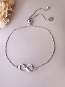 MANNASH Women Sterling Silver Rhodium-Plated Infinity Wraparound Bracelet