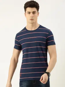 Peter England Casuals Men Striped Slim Fit T-shirt