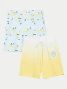 Juniors by Lifestyle Boys Pack Of 2 Graphic Printed Mid Rise Pure Cotton Shorts