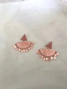 Mitali Jain Rose Gold Plated Dome Shaped Drop Earrings