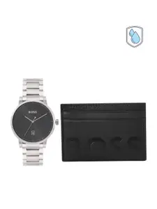 Hugo Boss Men Confidence Analogue Watch With Card Holder