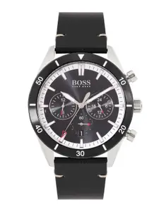 Hugo Boss Men Santiago Leather Analogue Chronograph Watch 1513864