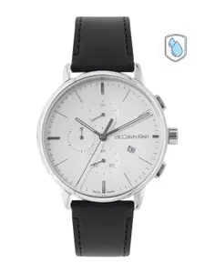 Calvin Klein Men Leather Strap Analogue Swiss Chronograph Watch 25000039