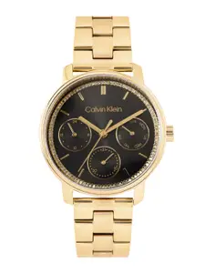 Calvin Klein Women Minimalistic Embellished Multi Function Bracelet Style Watch 25200177