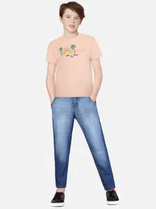 Gini and Jony Boys Typography Printed Cotton T-Shirt