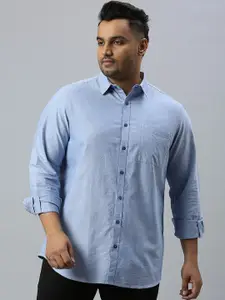 Sztori Plus Size Long Sleeves Classic Fit Pure Cotton Casual Shirt