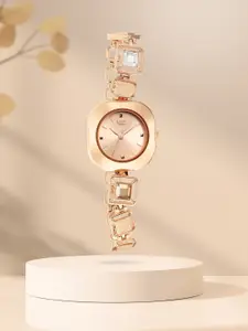 Titan Women Brass Dial & Stainless Steel Straps Analogue Watch NQ95156WM01