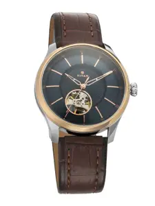 Titan Men Textured Leather Straps Analogue Watch NQ1796KL03F