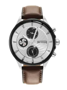 Titan Men Dial & Leather Straps Analogue Watch NQ1873KL01