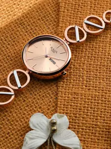 Titan Women Brass Dial & Stainless Steel Straps Analogue Watch NQ2644KM02