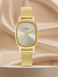 Titan Women Brass Dial & Stainless Steel Bracelet Style Straps Analogue Watch 2665YM01