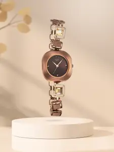 Titan Women Brass Dial & Stainless Steel Straps Analogue Watch NQ95156KM01