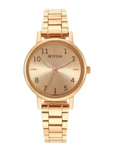 Titan Women Brass Dial & Stainless Steel Straps Analogue Watch 2678WM01