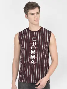 Crimsoune Club Striped Sleeveless Pure Cotton T-shirt