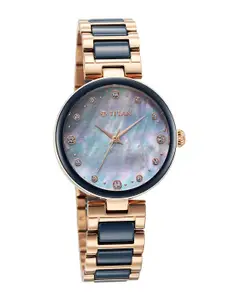 Titan Women Mother of Pearl Dial & Stainless Steel Bracelet Style Analogue Watch 95214KD05