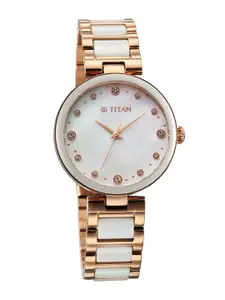 Titan Women Dial & Stainless Steel Straps Analogue Watch 95214KD02
