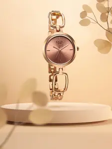 Titan Women textured Brass Dial & Bracelet Style Straps Analogue Watch 2725WM01