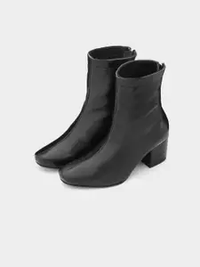 ADORLY Women Mid Top Block-Heel Regular Boots With Zip Closure