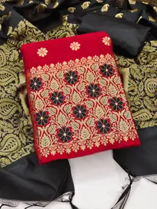 KALINI Woven Design Zari Banarasi Jacquard Unstitched Dress Material