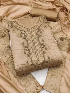 KALINI Ethnic Motif Embroidered Unstitched Dress Material With Beads & Stones