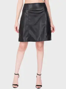 Justanned Lana Above Knee Length Leather A-Line Skirt