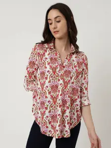 Marks & Spencer Pink Floral Printed Casual Shirt