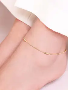 Zavya Sterling Silver Gold-Plated Artificial Beads Anklet