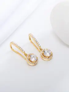 Zavya Gold-Plated Sterling Silver CZ Contemporary Drop Earrings