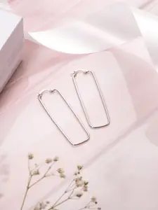 Zavya Rhodium-Plated Sterling Silver Square Hoop Earrings