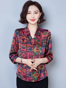 JC Collection Ethnic Motif Opaque Casual Shirt