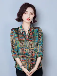 JC Collection Ethnic Motif Opaque Casual Shirt