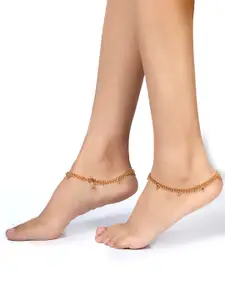 Anouk Gold-Plated Stone Studded Anklets