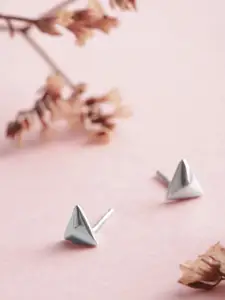 Zavya Sterling Silver Geometric Studs Earrings