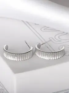 Zavya Sterling Silver Circular Half Hoop Earrings
