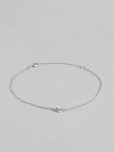 Zavya Sterling Silver Cubic Zirconia Rhodium-Plated Bracelet