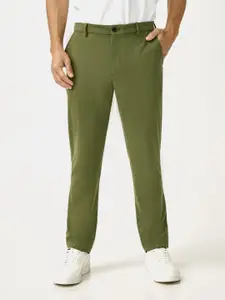 The Pant Project Military Green Slim-Fit Wrinkle-Free Power-Stretch Knitted Trousers