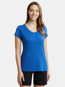Jockey V-Neck Puff Sleeves Relaxed Fit Modal T-shirt
