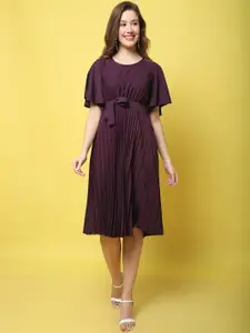 Fabflee Flared Sleeve Fit and Flare Dress