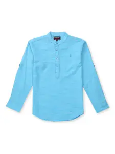 Gini and Jony Boys Mandarin Collar Long Sleeves Cotton Casual Shirt