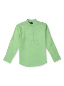 Gini and Jony Infants Boys Mandarin Collar Long Sleeves Cotton Casual Shirt