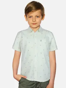 Gini and Jony Boys Conversational Printed Spread Collar Cotton Casual Shirt
